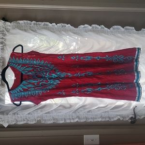 Gorgeous Red Sleevless Needlepoint Dress